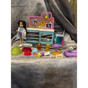 Barbie CHELSEA PET VET LOT - Veterinarian Animal Doctor -Cat, Dog,Bird Doll Plus